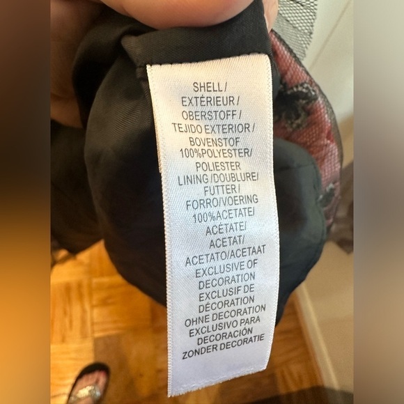 Adrianna Papell Black Floral Embroidered Midi Dress Women’s Size 8 - Picture 9 of 10